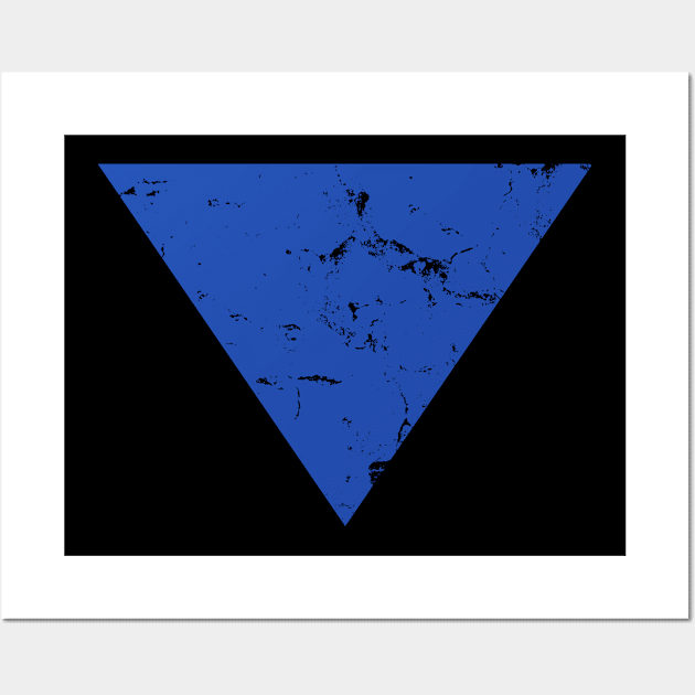 Blue Weathered Triangle Wall Art by SpaceAlienTees